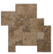 Noce Travertine Tumbled Exterior Pool Paver Mini Versailles 1 1/4"